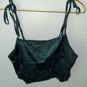 Emerald green tie tank top